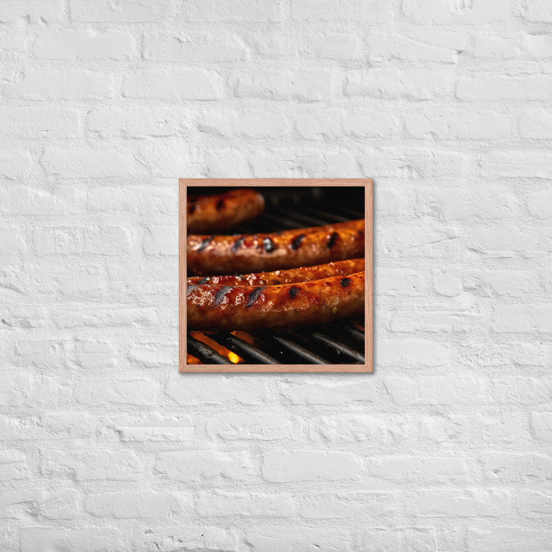 Grilled Sausage Framed poster 🤤 from Yumify.AI