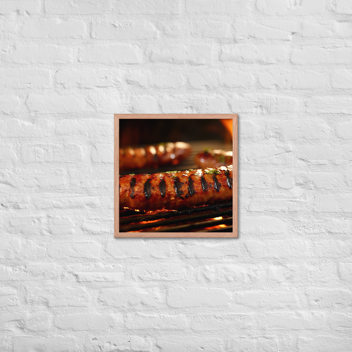 Grilled Sausage Framed poster 🤤 from Yumify.AI