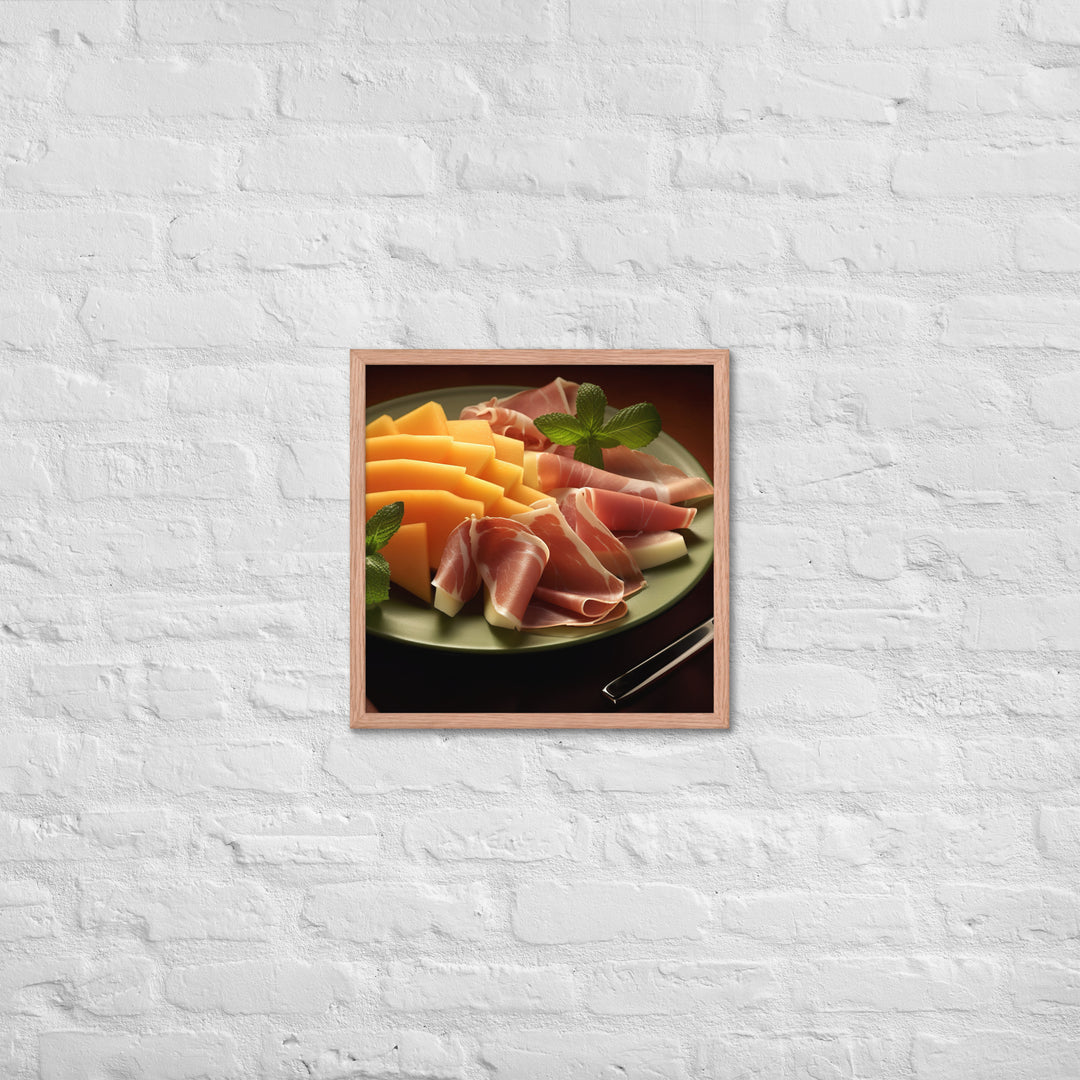 Parma Ham and Melon Appetizer Framed poster 🤤 from Yumify.AI