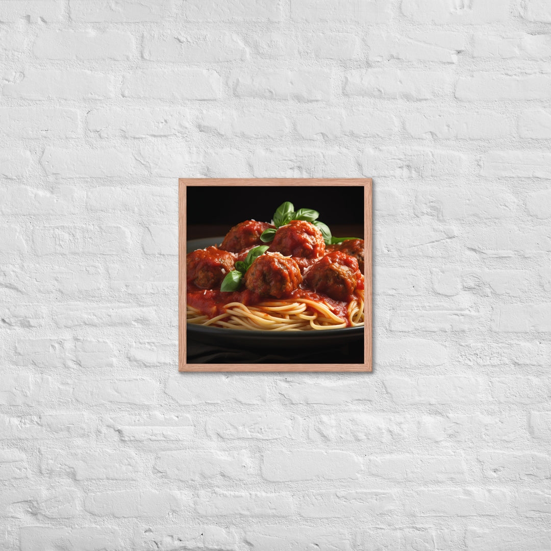 Classic Spaghetti and Meatballs Framed poster 🤤 from Yumify.AI