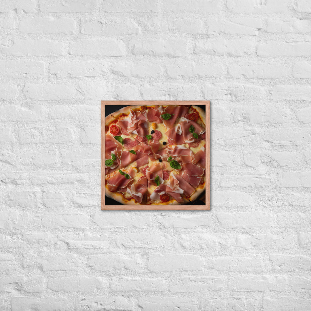 Parma Ham and Mozzarella Pizza Framed poster 🤤 from Yumify.AI