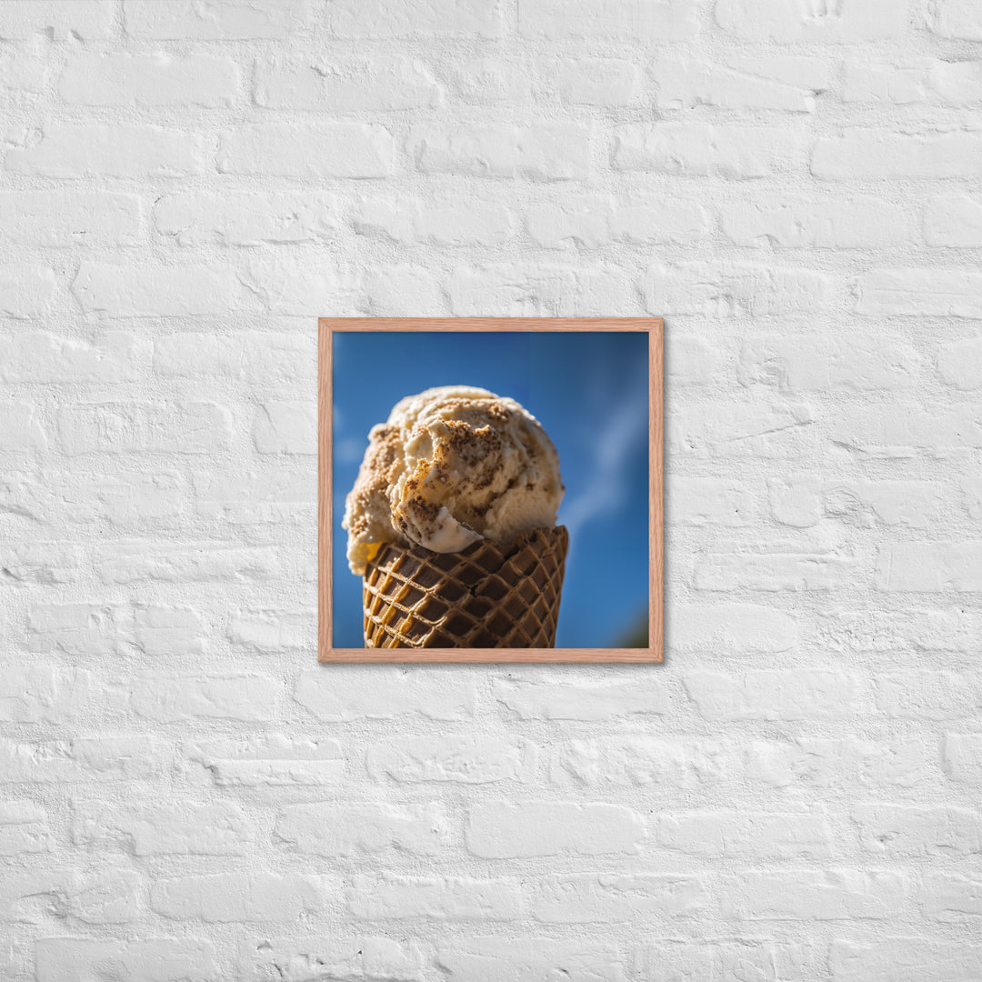 Classic Vanilla Cone Framed poster 🤤 from Yumify.AI