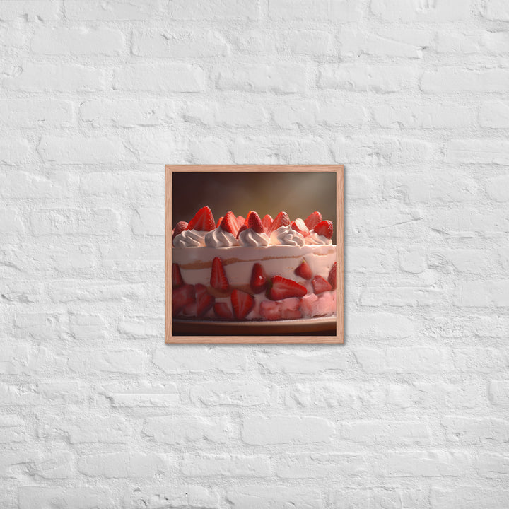 Strawberry Shortcake Ice Cream Cake Framed poster 🤤 from Yumify.AI