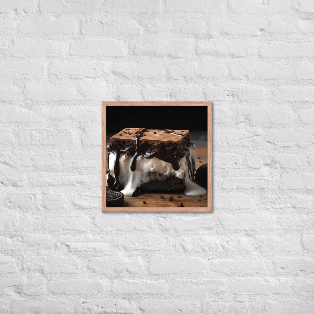 Oreo Brownie Ice Cream Sandwich Framed poster 🤤 from Yumify.AI