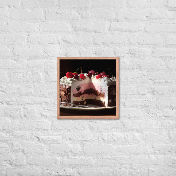 Neapolitan Ice Cream Cake Framed poster 🤤 from Yumify.AI