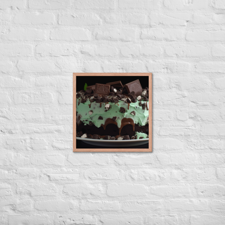 Mint Chocolate Chip Ice Cream Cake Framed poster 🤤 from Yumify.AI