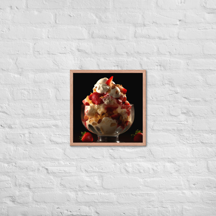 Strawberry Shortcake Sundae Framed poster 🤤 from Yumify.AI