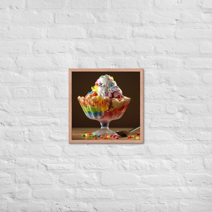Rainbow Sherbet Sundae Framed poster 🤤 from Yumify.AI
