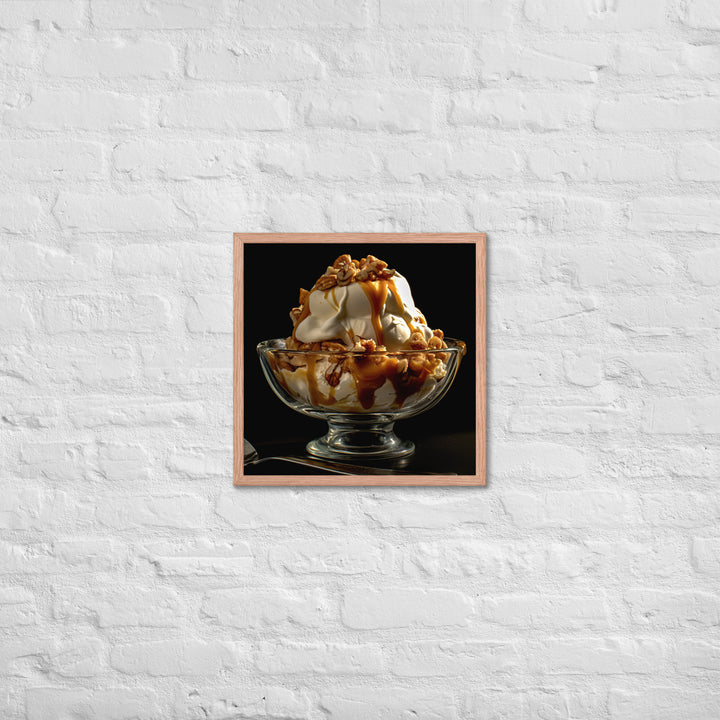 Nutty Caramel Sundae Framed poster 🤤 from Yumify.AI