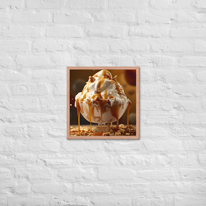 Nutty Caramel Sundae Framed poster 🤤 from Yumify.AI