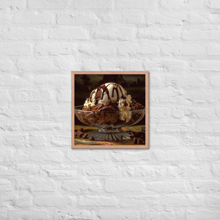 Chocolate Lovers Dream Sundae Framed poster 🤤 from Yumify.AI