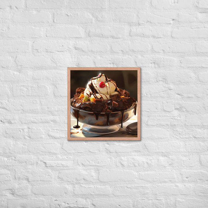 Chocolate Lovers Dream Sundae Framed poster 🤤 from Yumify.AI