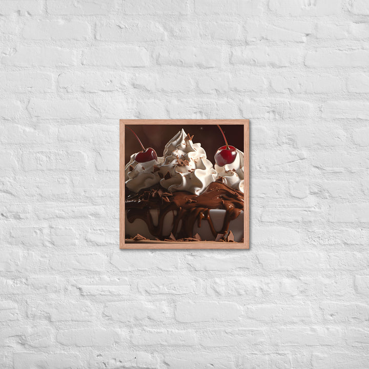 Chocolate Fudge Soft Serve Sundae Framed poster 🤤 from Yumify.AI