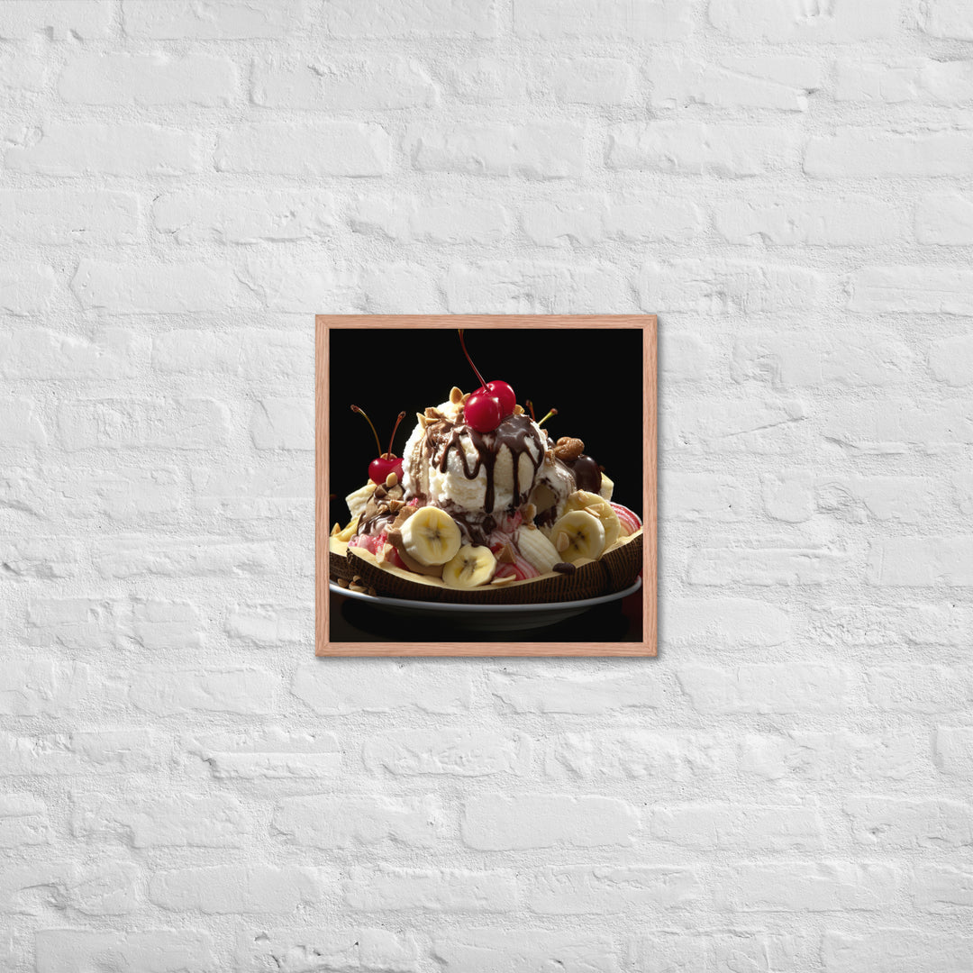 Banana Split Sundae Framed poster 🤤 from Yumify.AI