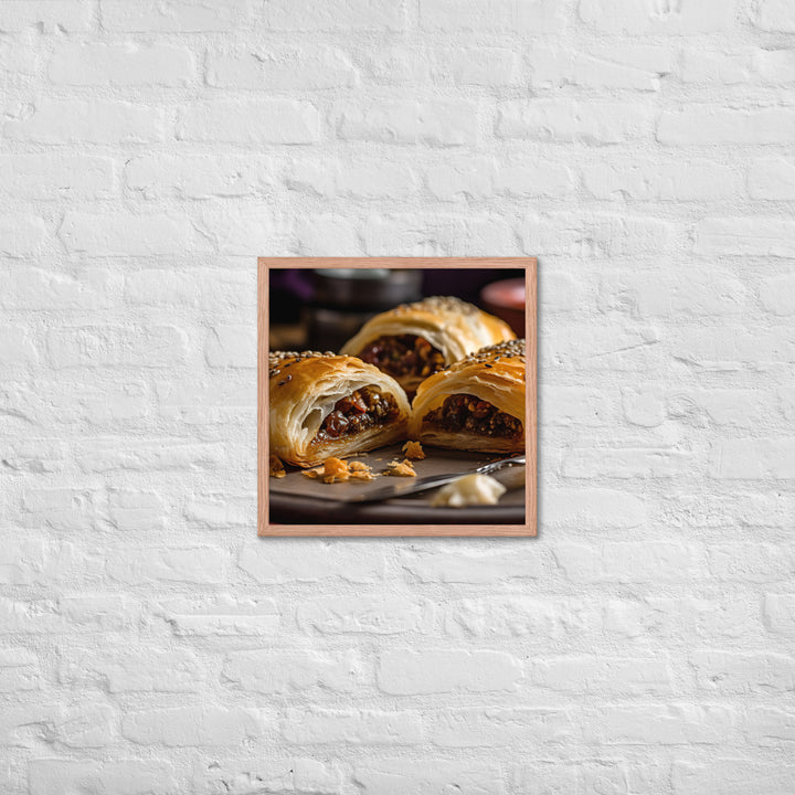 Vegetarian Sausage Roll Framed poster 🤤 from Yumify.AI