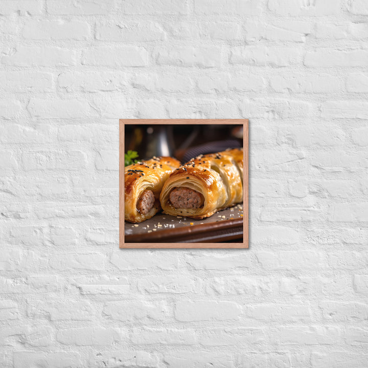 Pork and Apple Sausage Roll Framed poster 🤤 from Yumify.AI