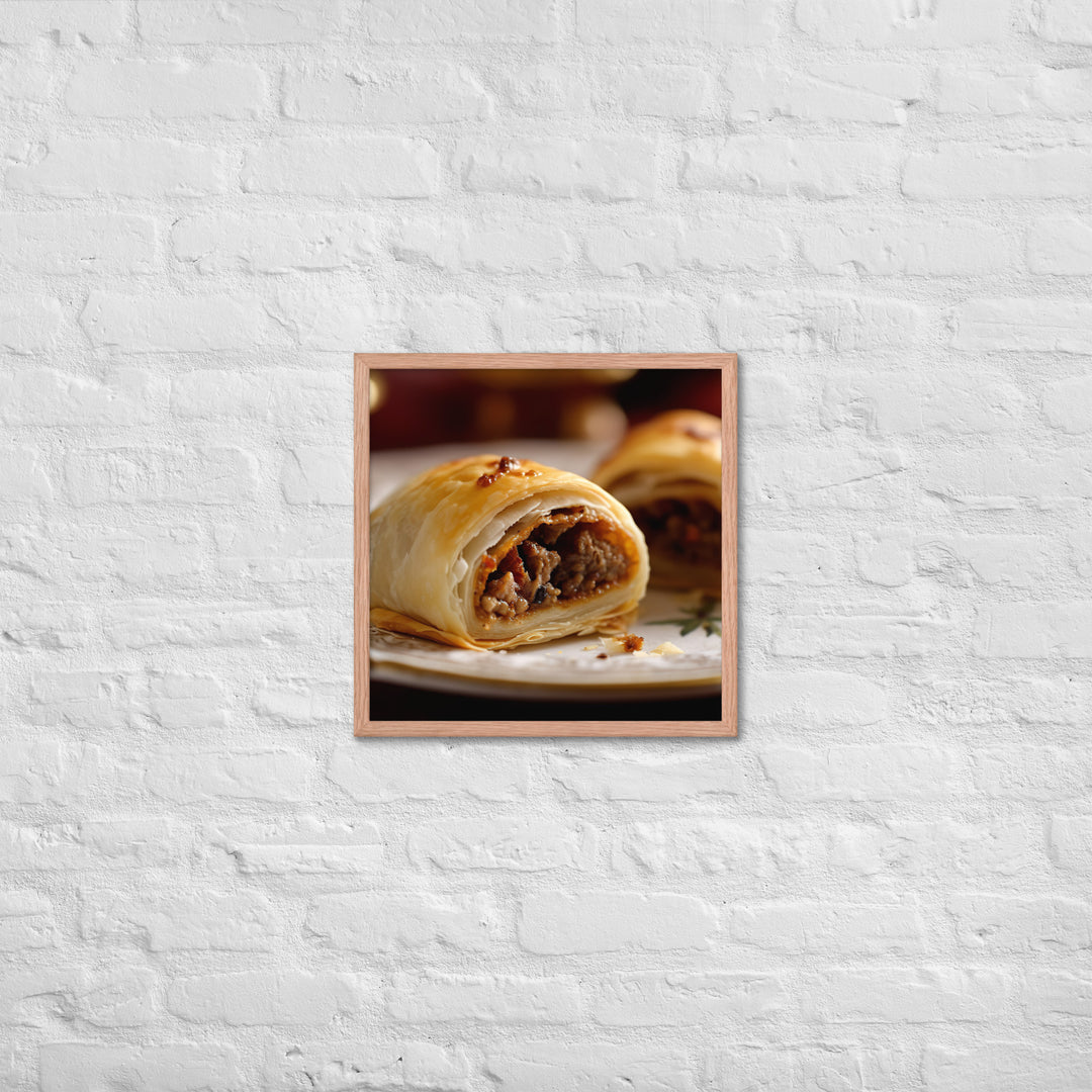 Moroccan Spiced Sausage Roll Framed poster 🤤 from Yumify.AI