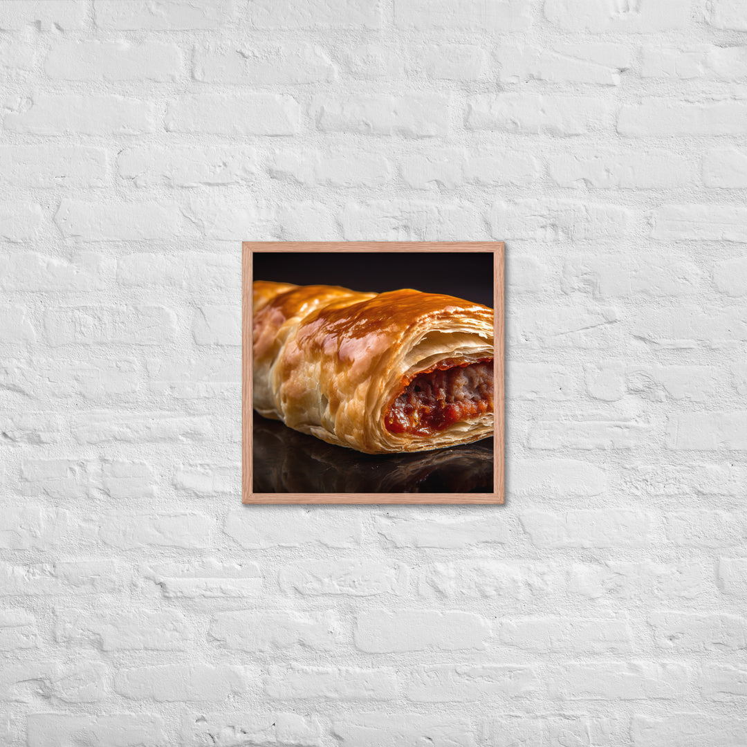 Classic Sausage Roll Framed poster 🤤 from Yumify.AI