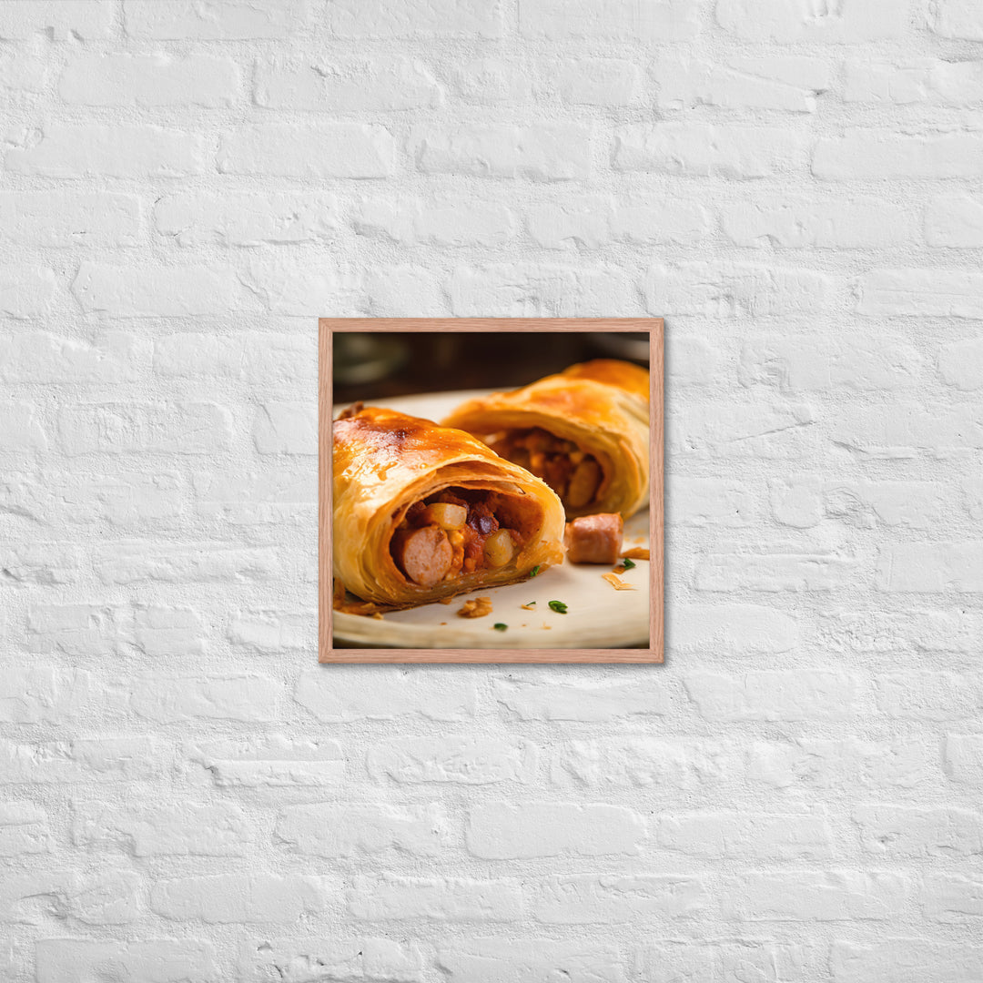 Chicken and Chorizo Sausage Roll Framed poster 🤤 from Yumify.AI