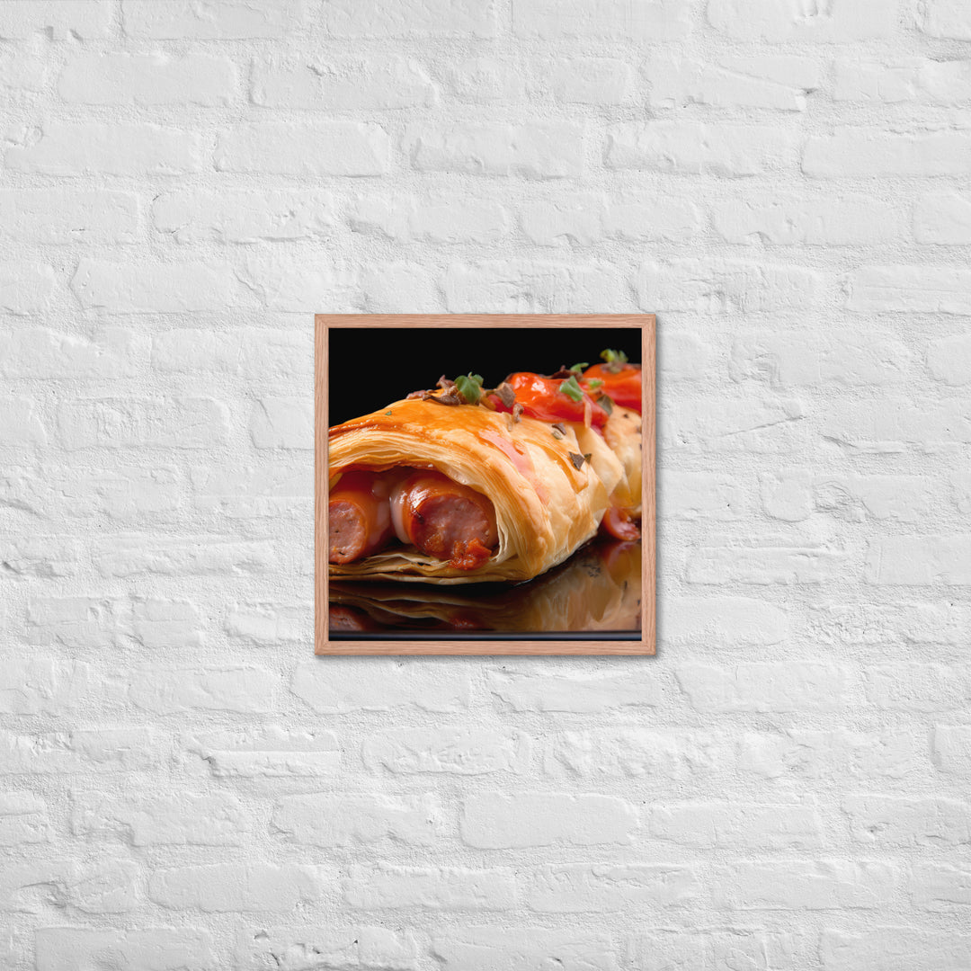 Chicken and Chorizo Sausage Roll Framed poster 🤤 from Yumify.AI