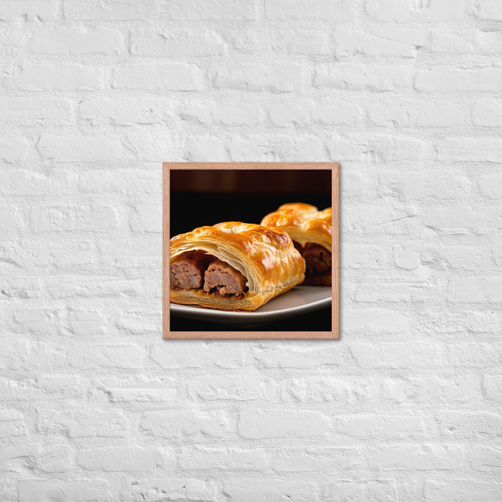 Beef and Onion Sausage Roll Framed poster 🤤 from Yumify.AI