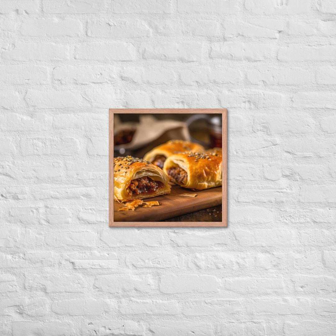 BBQ Sausage Roll Framed poster 🤤 from Yumify.AI