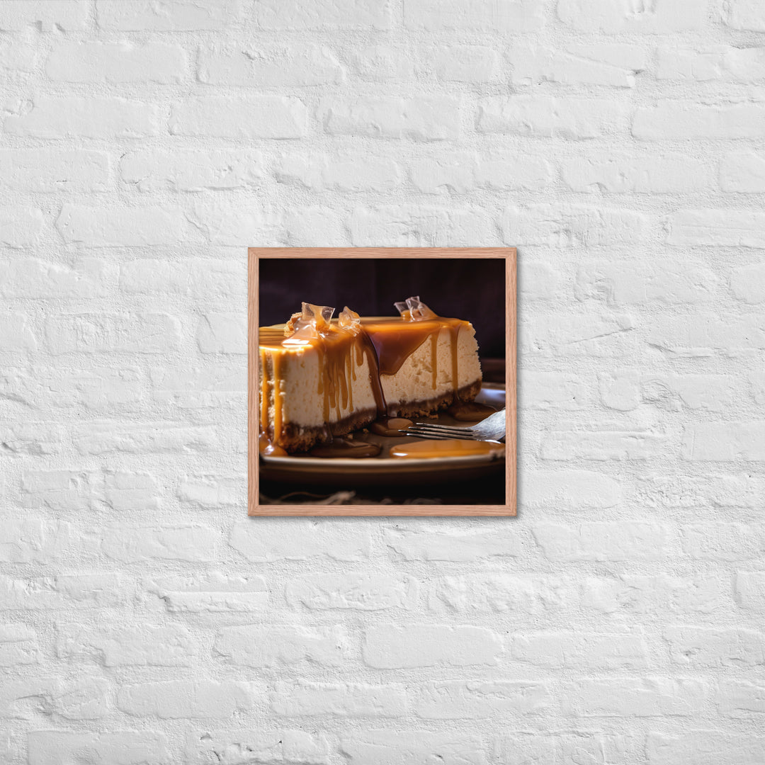 Salted Caramel Cheesecake Framed poster 🤤 from Yumify.AI