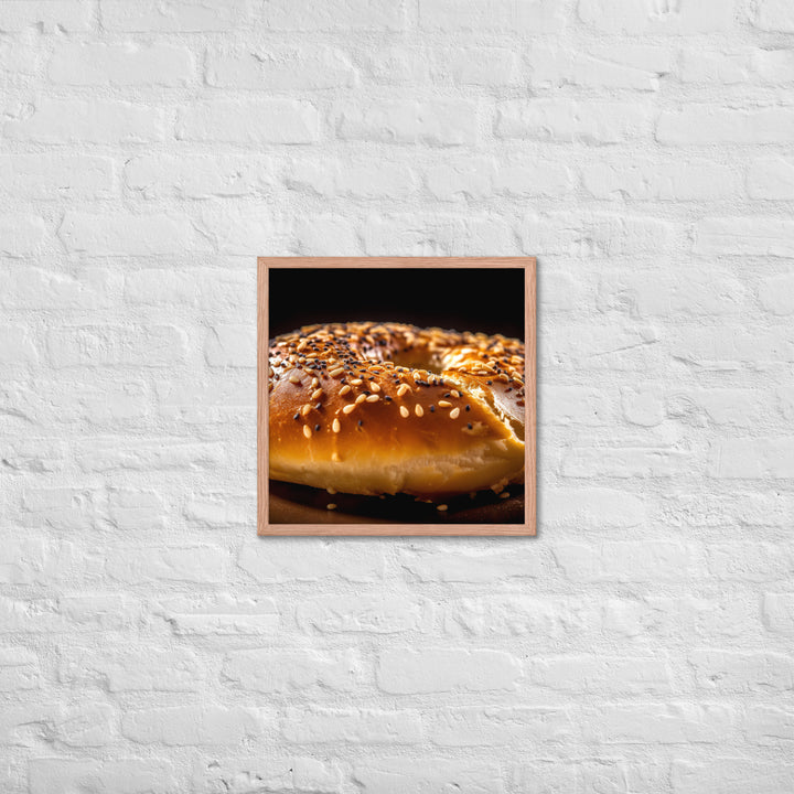 Sesame Bagel Framed poster 🤤 from Yumify.AI