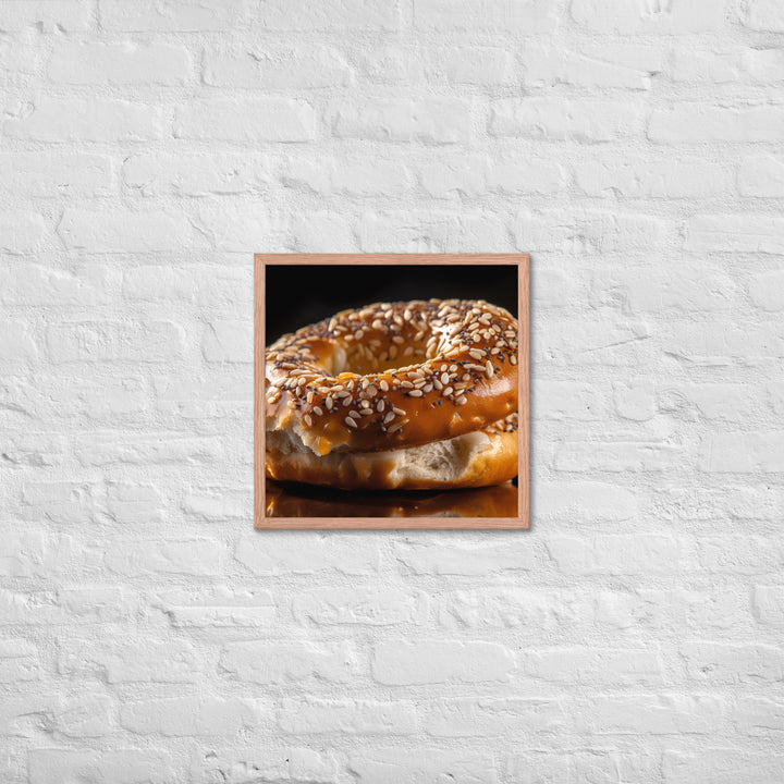 Sesame Bagel Framed poster 🤤 from Yumify.AI