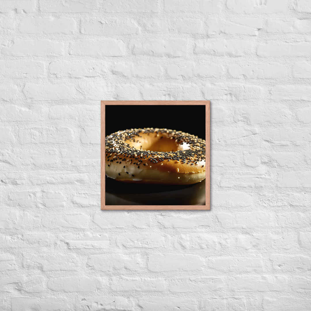 Poppy Seed Bagel Framed poster 🤤 from Yumify.AI