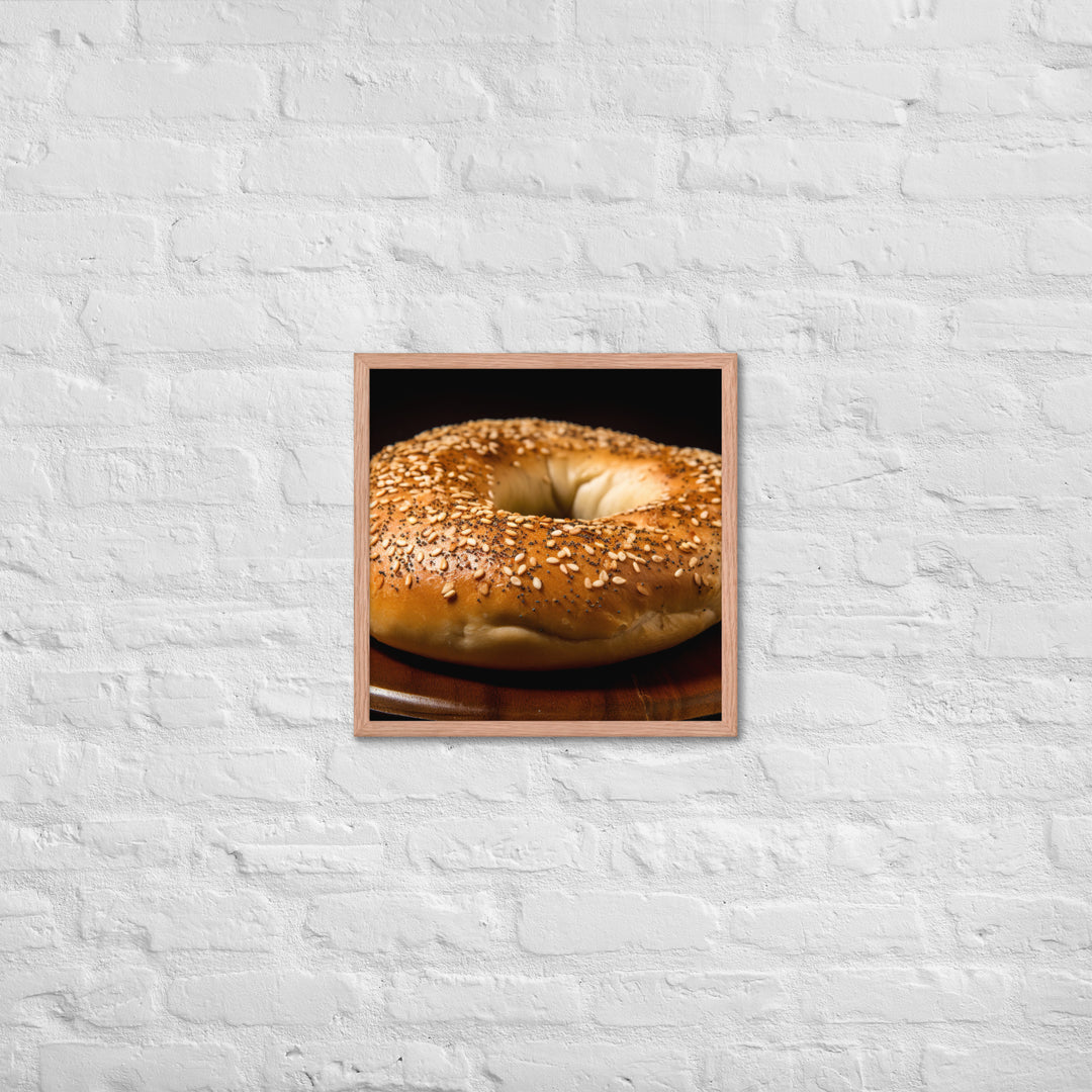 Plain Bagel Framed poster 🤤 from Yumify.AI