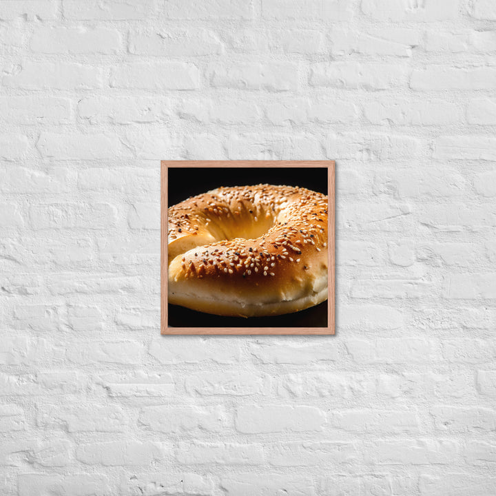 Plain Bagel Framed poster 🤤 from Yumify.AI