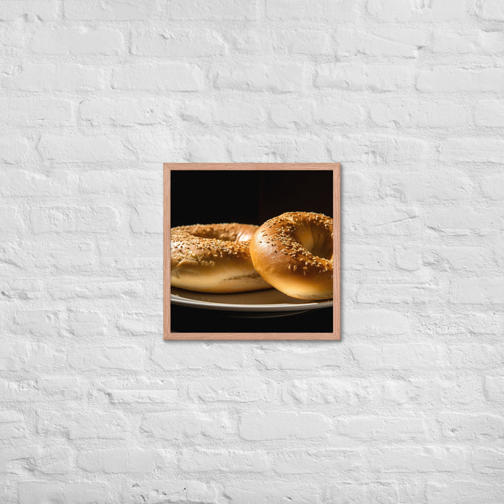 Plain Bagel Framed poster 🤤 from Yumify.AI