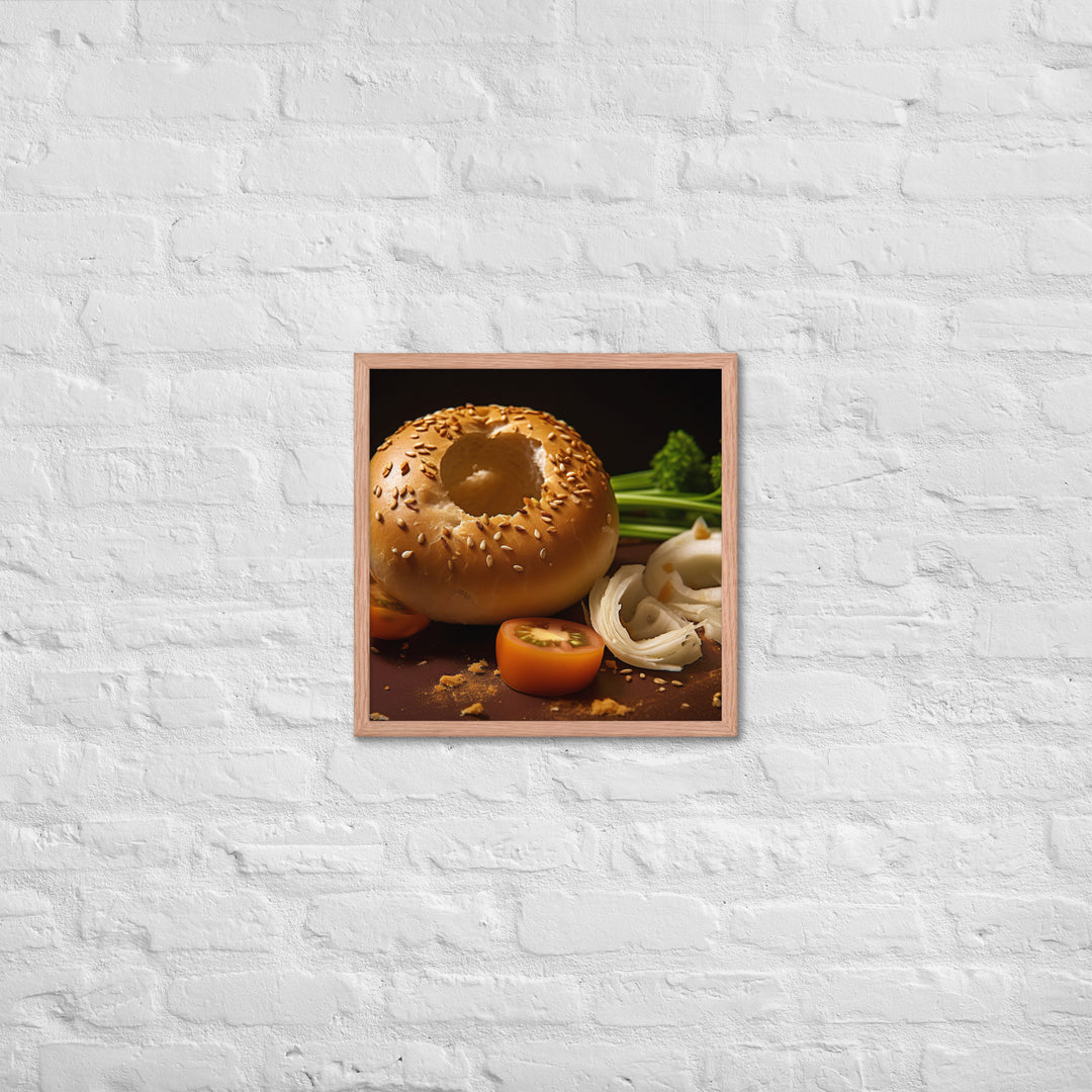 Onion Bagel Framed poster 🤤 from Yumify.AI