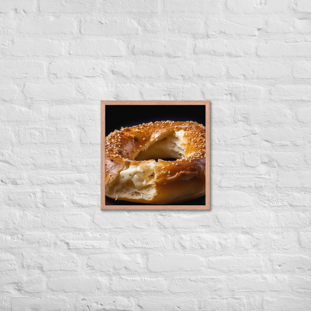 Garlic Bagel Framed poster 🤤 from Yumify.AI