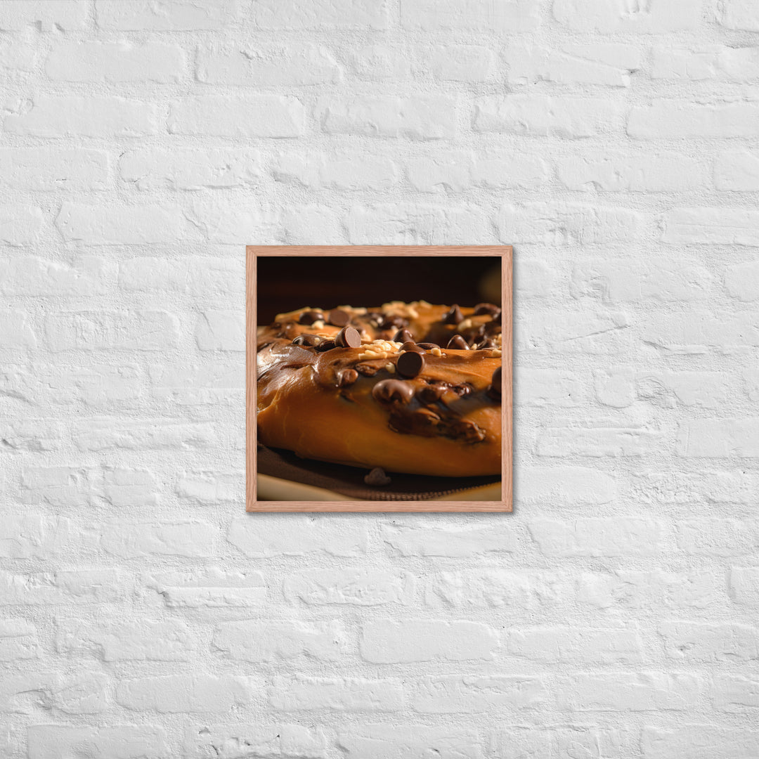 Chocolate Chip Bagel Framed poster 🤤 from Yumify.AI