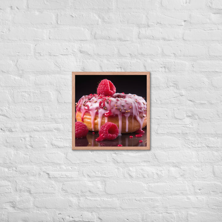 Raspberry Filled Donut Framed poster 🤤 from Yumify.AI