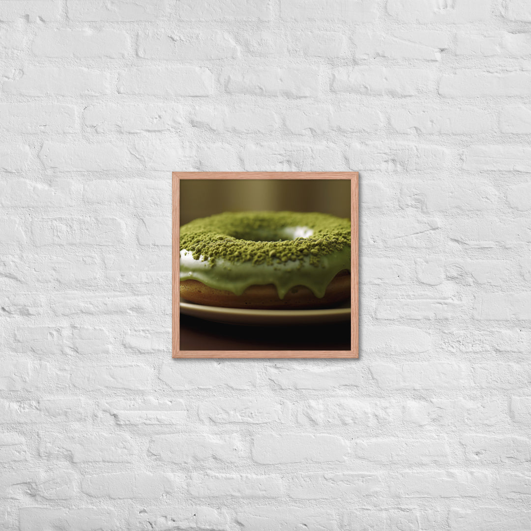 Matcha Green Tea Donut Framed poster 🤤 from Yumify.AI