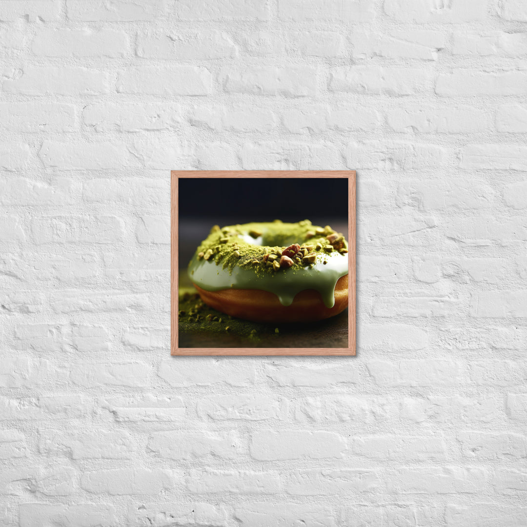 Matcha Green Tea Donut Framed poster 🤤 from Yumify.AI