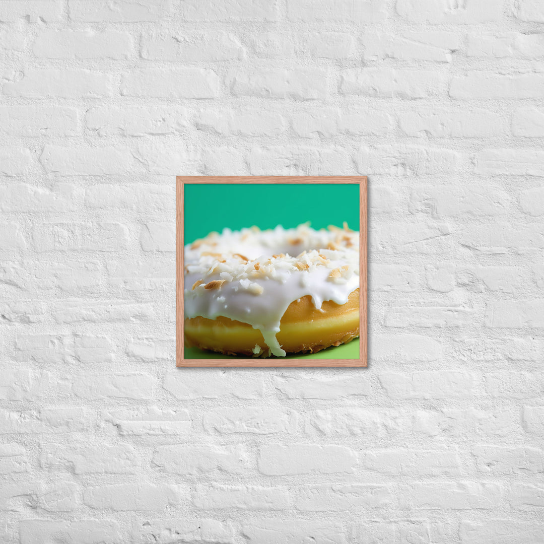 Coconut Cream Donut Framed poster 🤤 from Yumify.AI