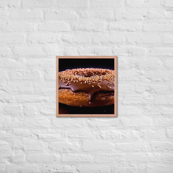 Chocolate Frosted Donut Framed poster 🤤 from Yumify.AI