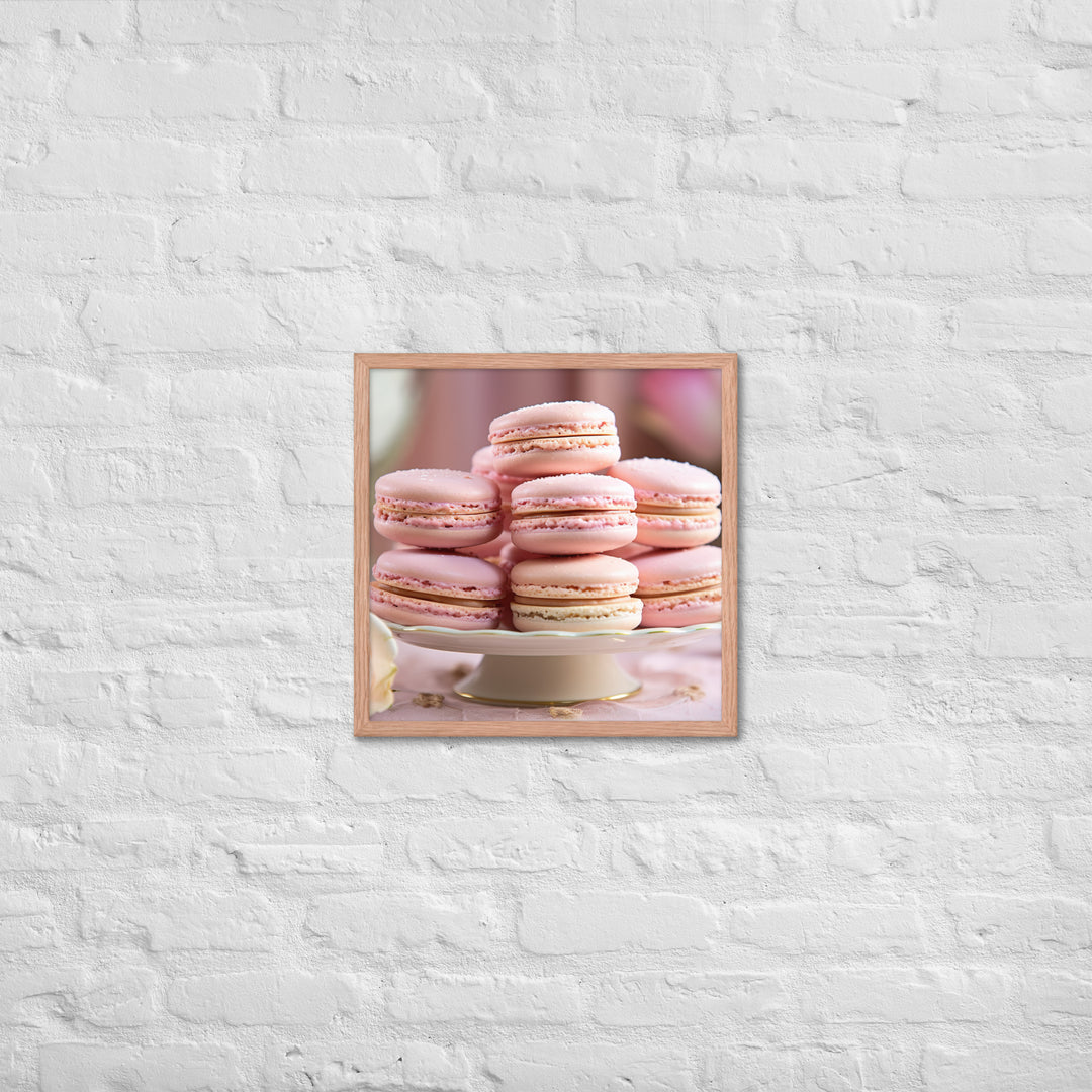 Rose Macarons Framed poster 🤤 from Yumify.AI