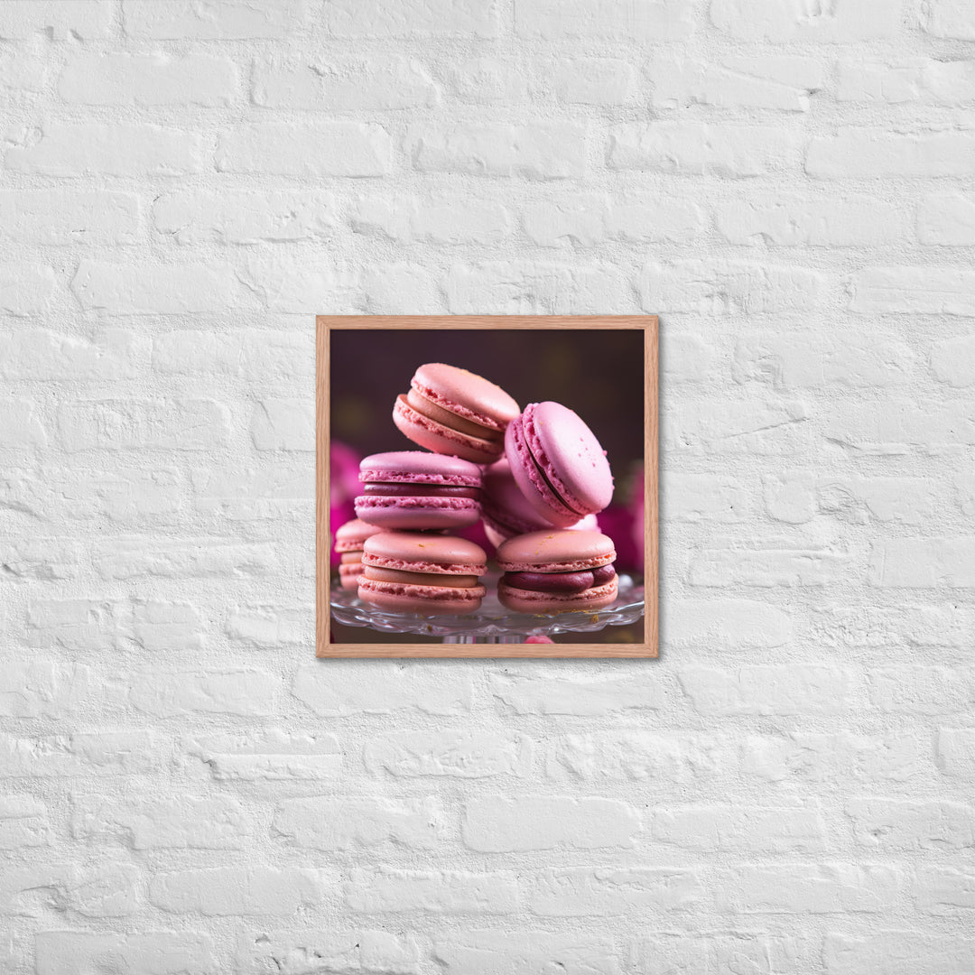 Raspberry Macarons Framed poster 🤤 from Yumify.AI