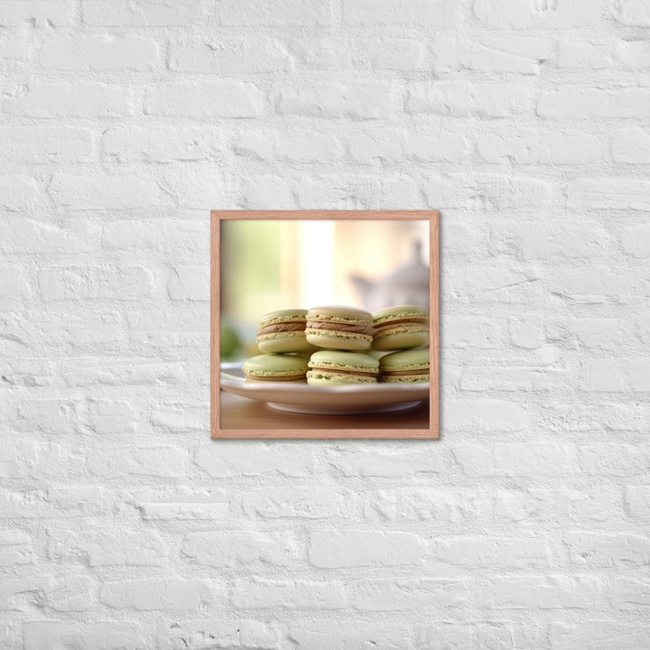 Pistachio Macarons Framed poster 🤤 from Yumify.AI