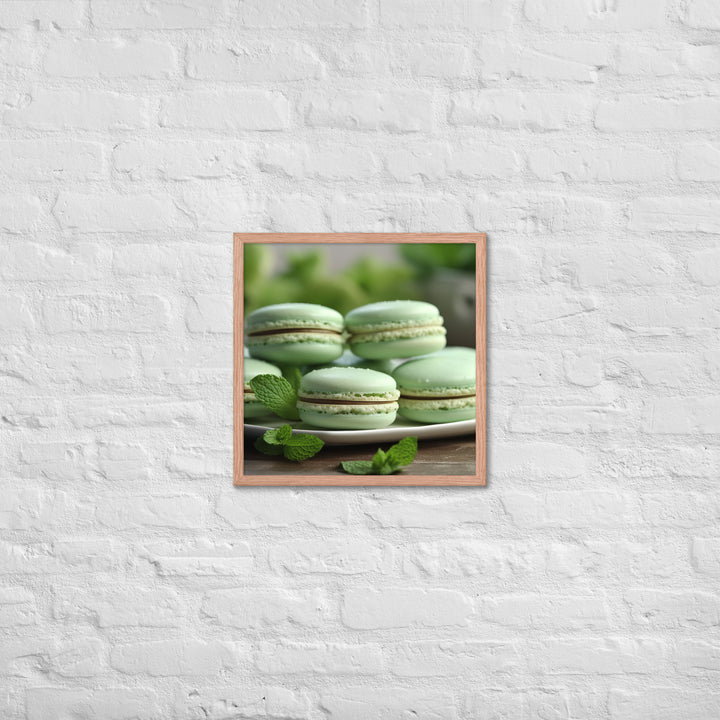 Mint Macarons Framed poster 🤤 from Yumify.AI