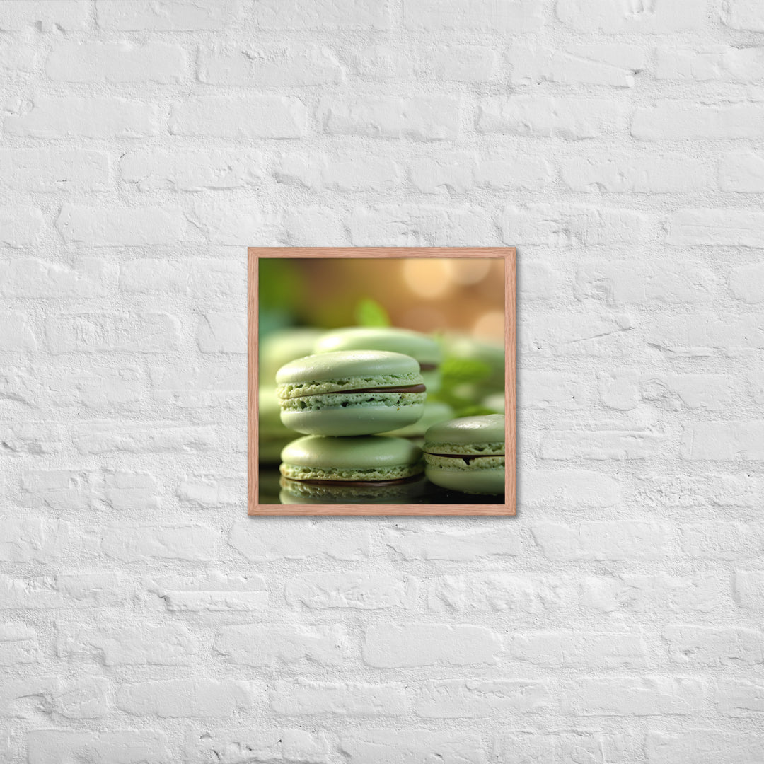 Mint Macarons Framed poster 🤤 from Yumify.AI