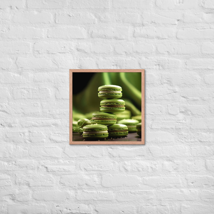 Matcha Green Tea Macarons Framed poster 🤤 from Yumify.AI