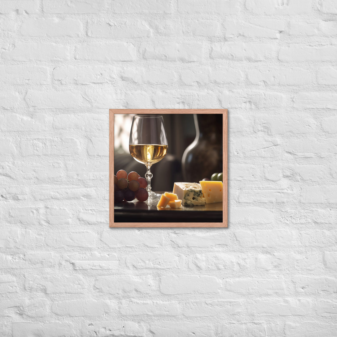 Swiss Cheese and Wine Pairing Framed poster 🤤 from Yumify.AI