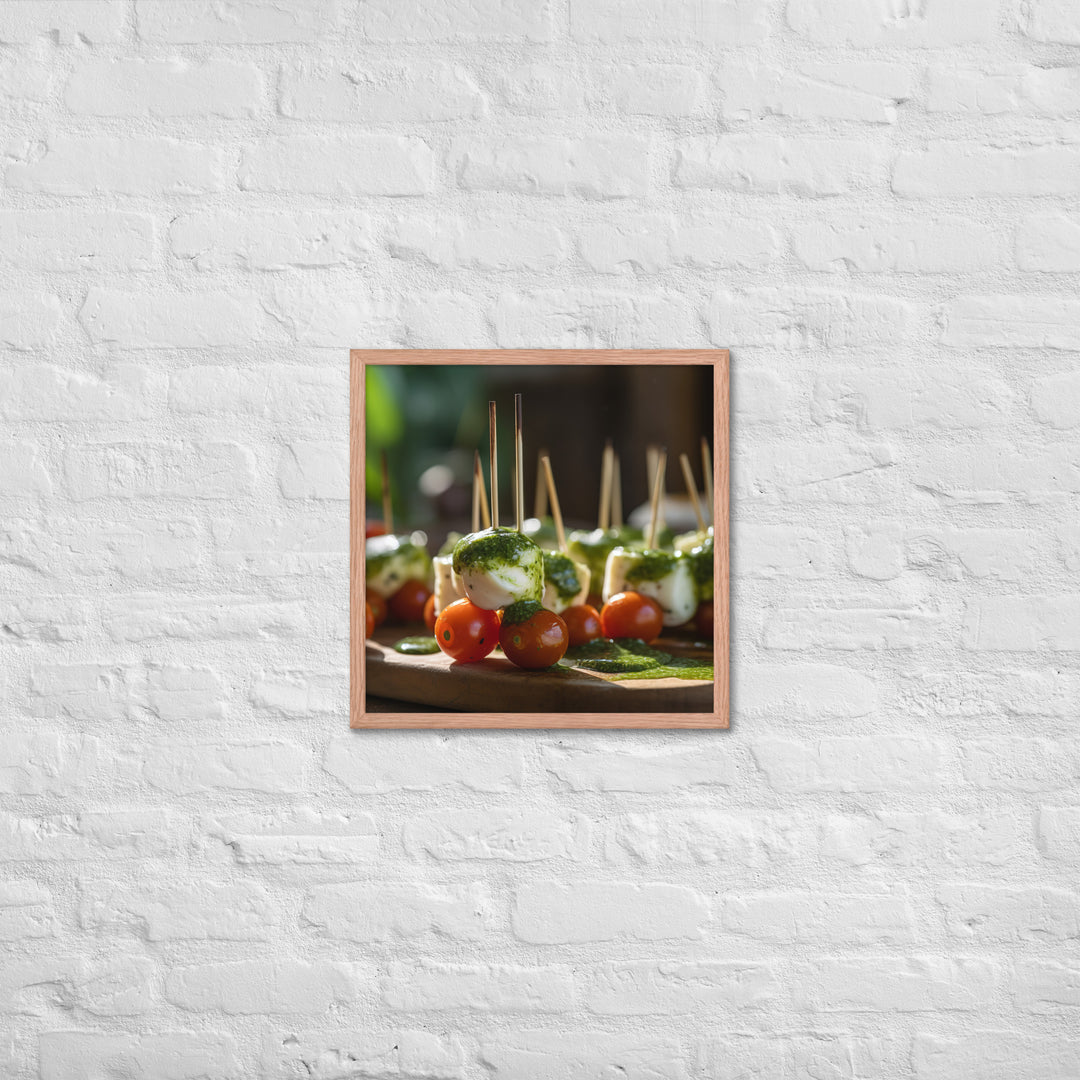 Mozzarella and Tomato Skewers Framed poster 🤤 from Yumify.AI