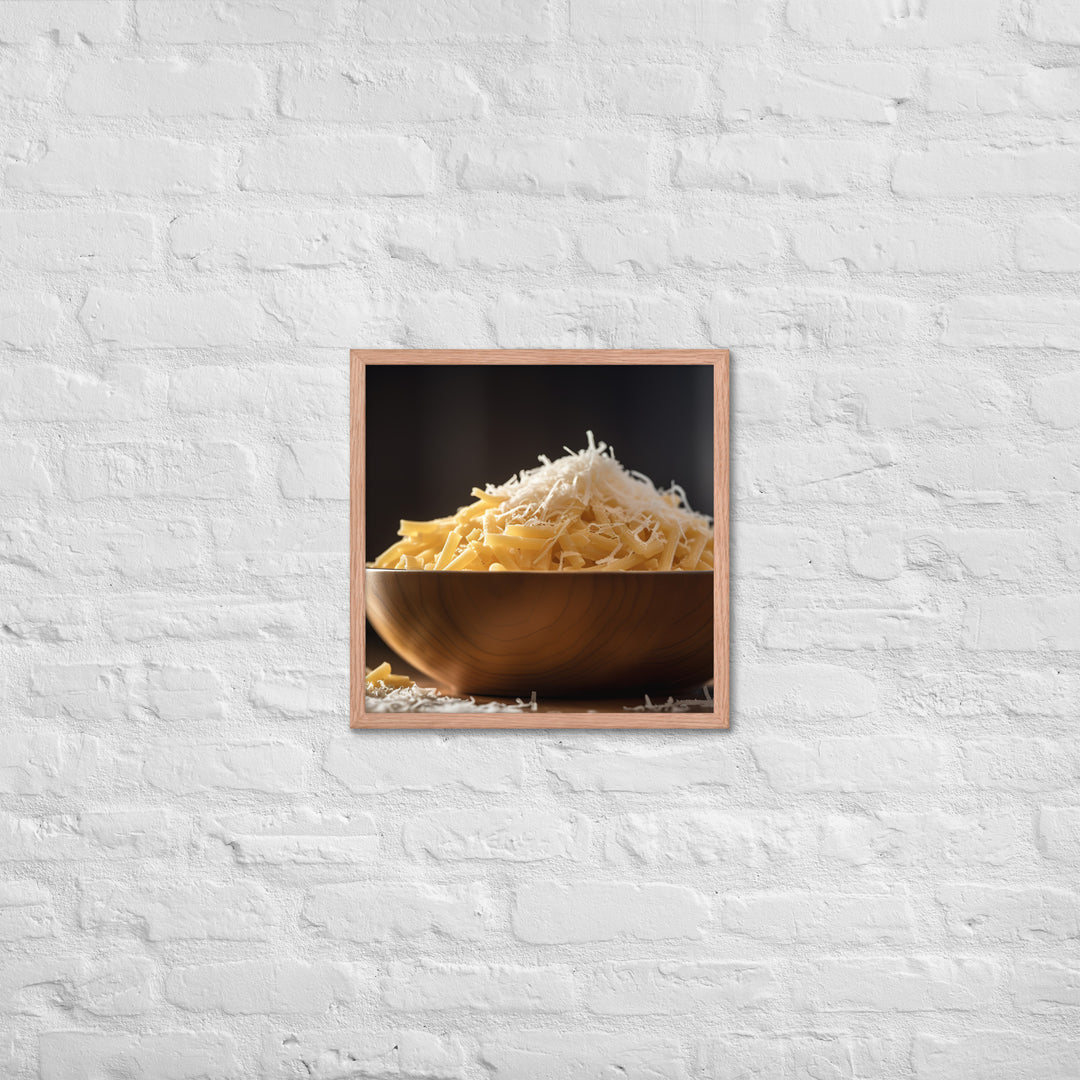 Freshly grated Parmesan cheese Framed poster 🤤 from Yumify.AI